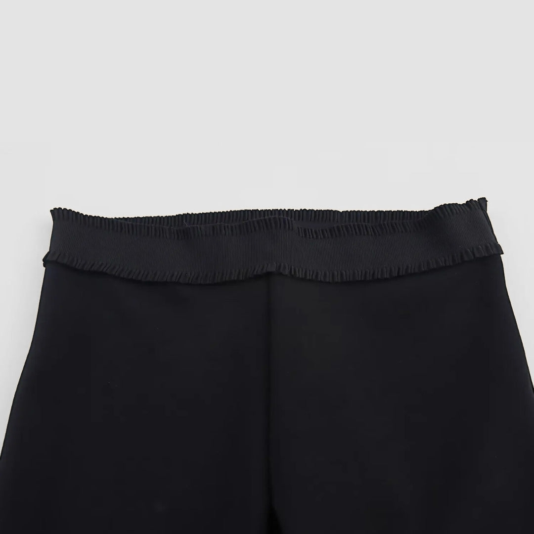 Svart Tvådelat set med halterneck-top och knapprad – skräddade långbyxor