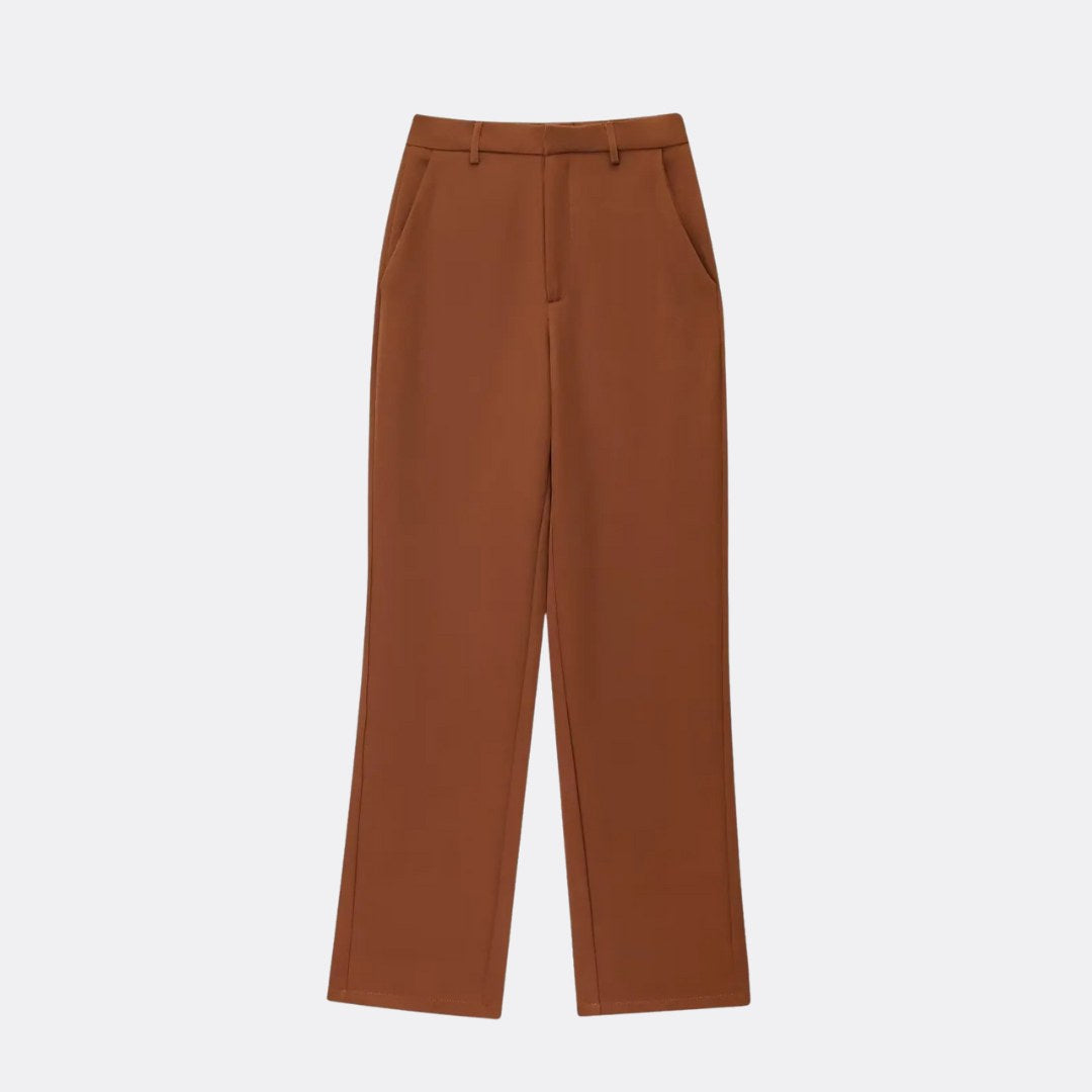 Strukturerat tvådelat set i stretch med zip-top och vida byxor