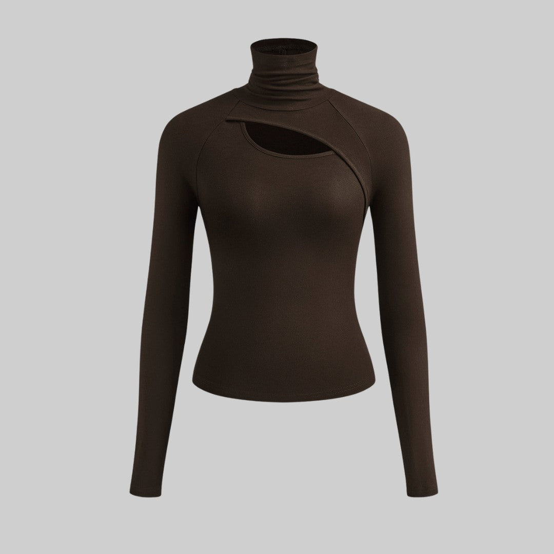 Turtleneck med asymmetrisk utskärning