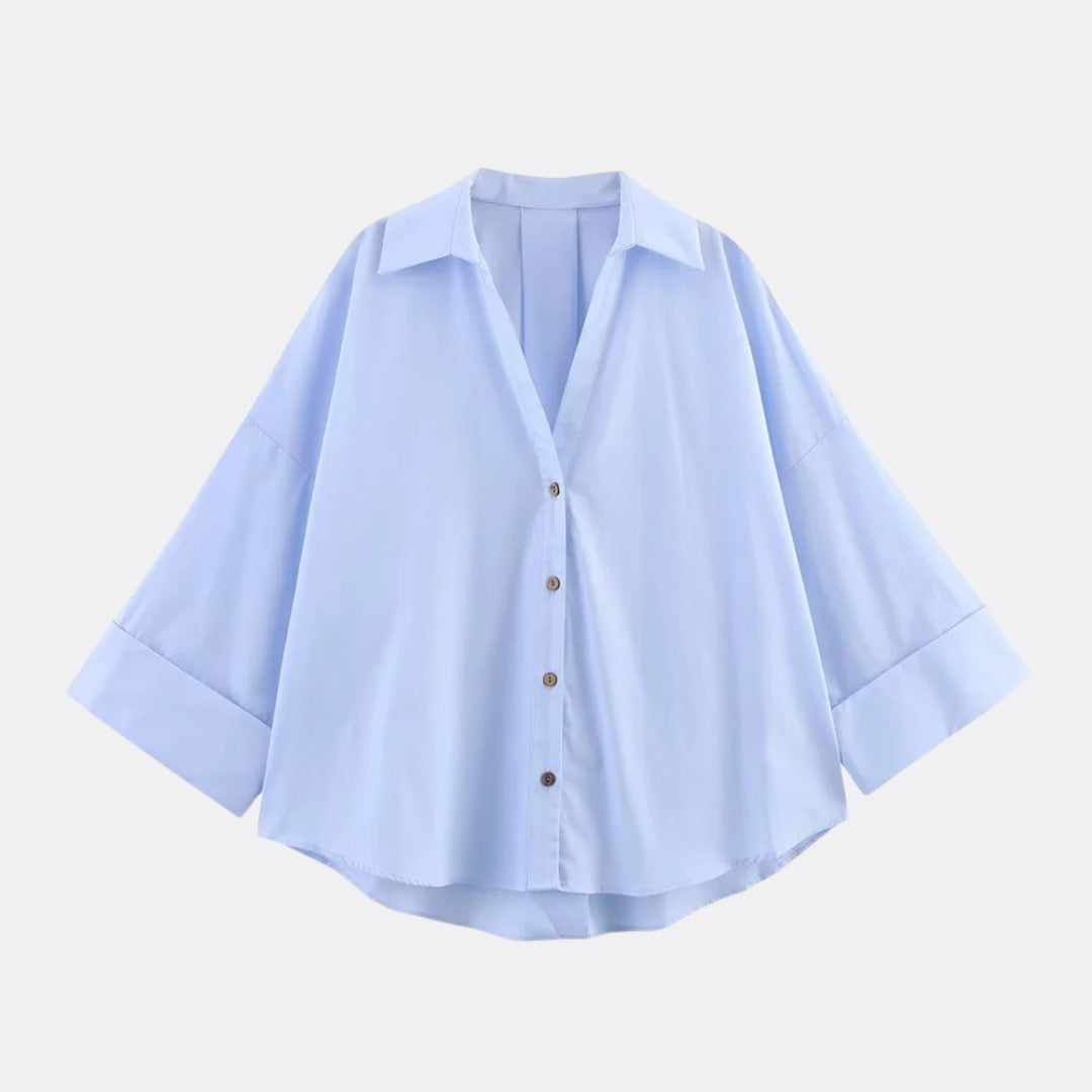 Oversize skjorta med knappstängning och uppvikta ärmar