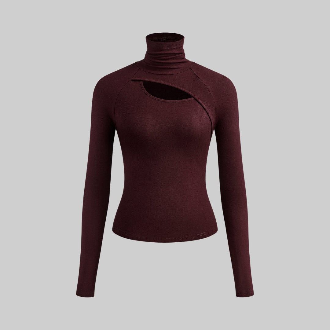 Turtleneck med asymmetrisk utskärning