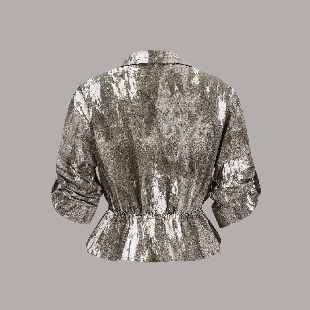 Militärgrön Luftig twilltopp med unik struktur och avslappnad passform