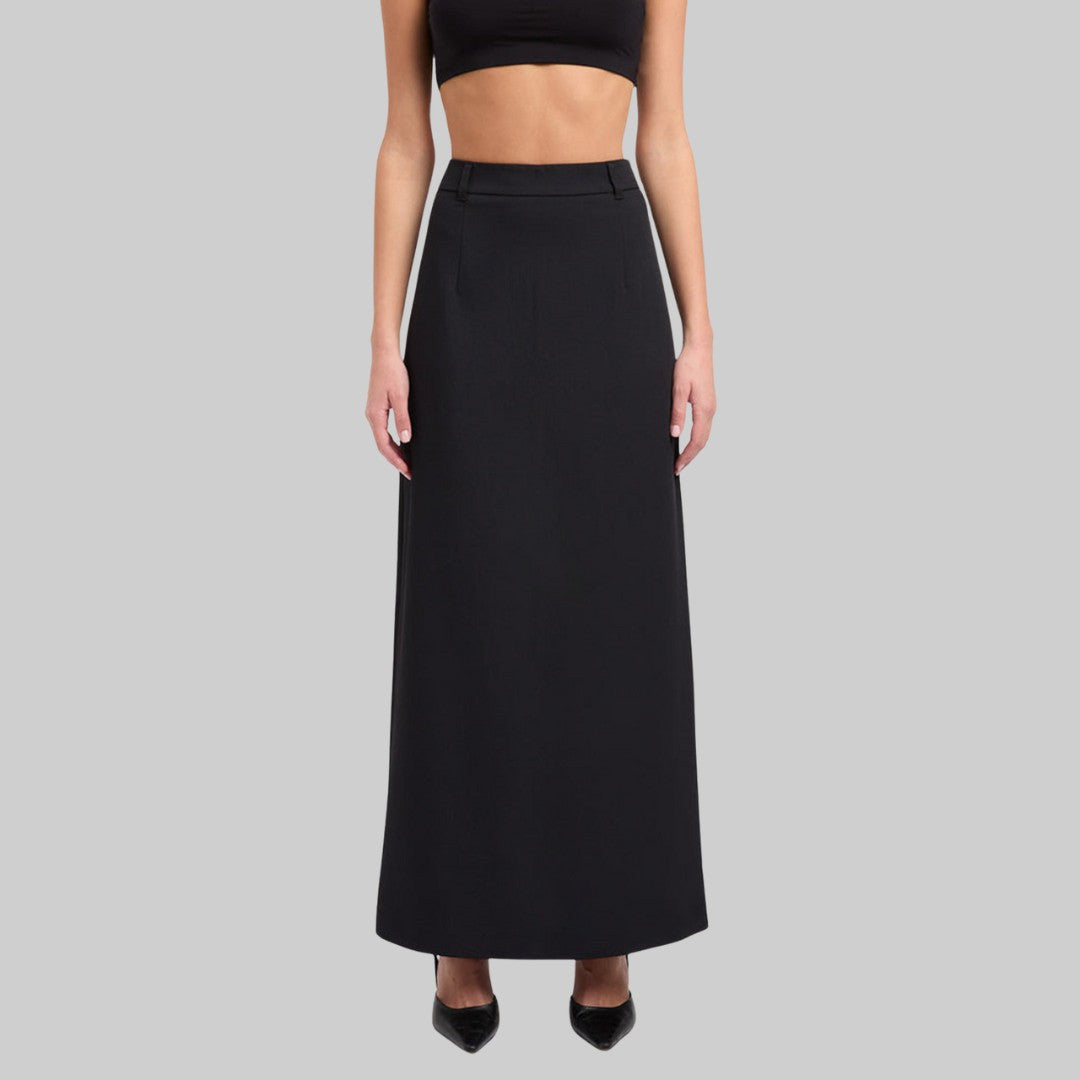 Maxi kjol med hög midja och bakslits