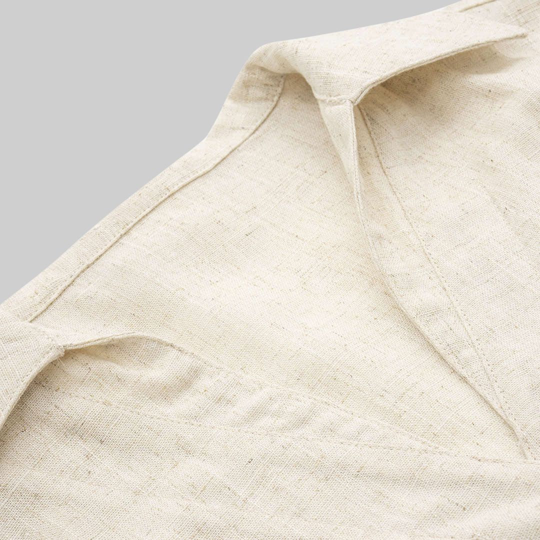 Ärmlös topp i linne- och viskosblandning med figurnära passform och strukturerad yta