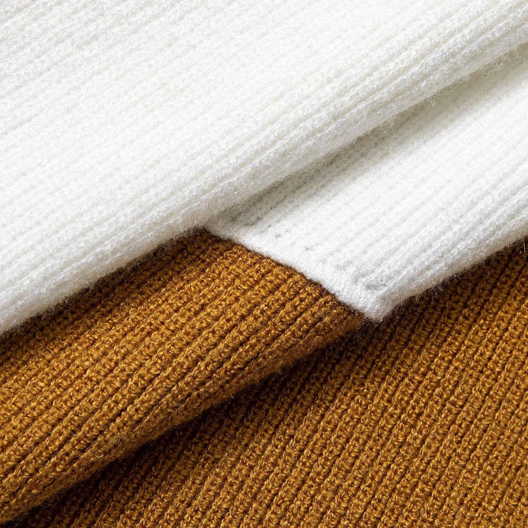 Färgblock Stickad Minikjol Med Mönster Elegant Siluett