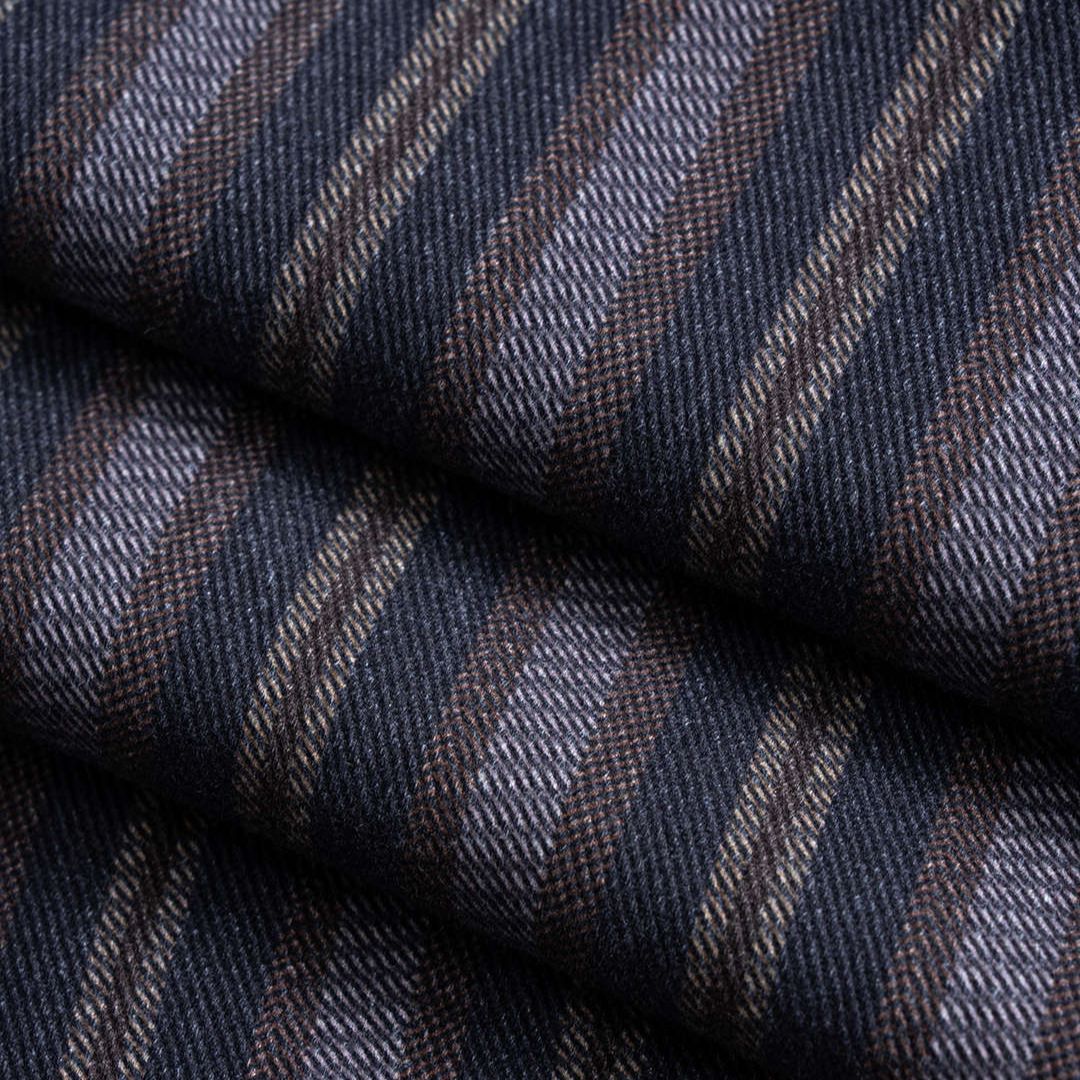 Randiga denim jeans med hög midja och vida ben