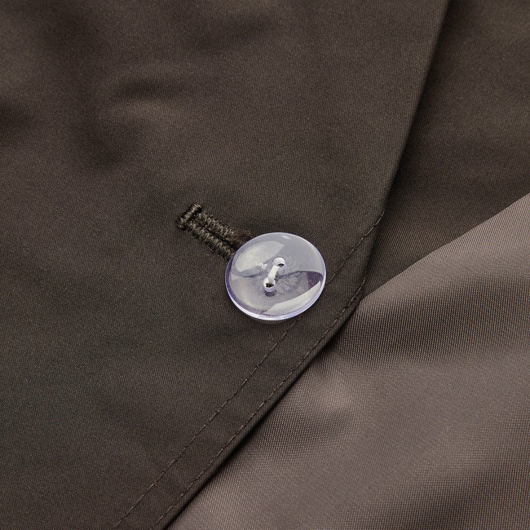 Kort Mörkbrun dubbelknäppt trenchjacka