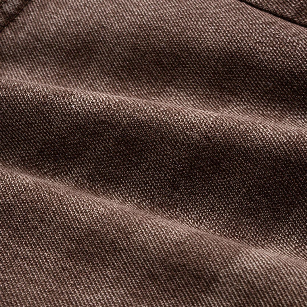 Bruna vida jeans med hög midja och tvättad yta i kraftigt denim utan stretch