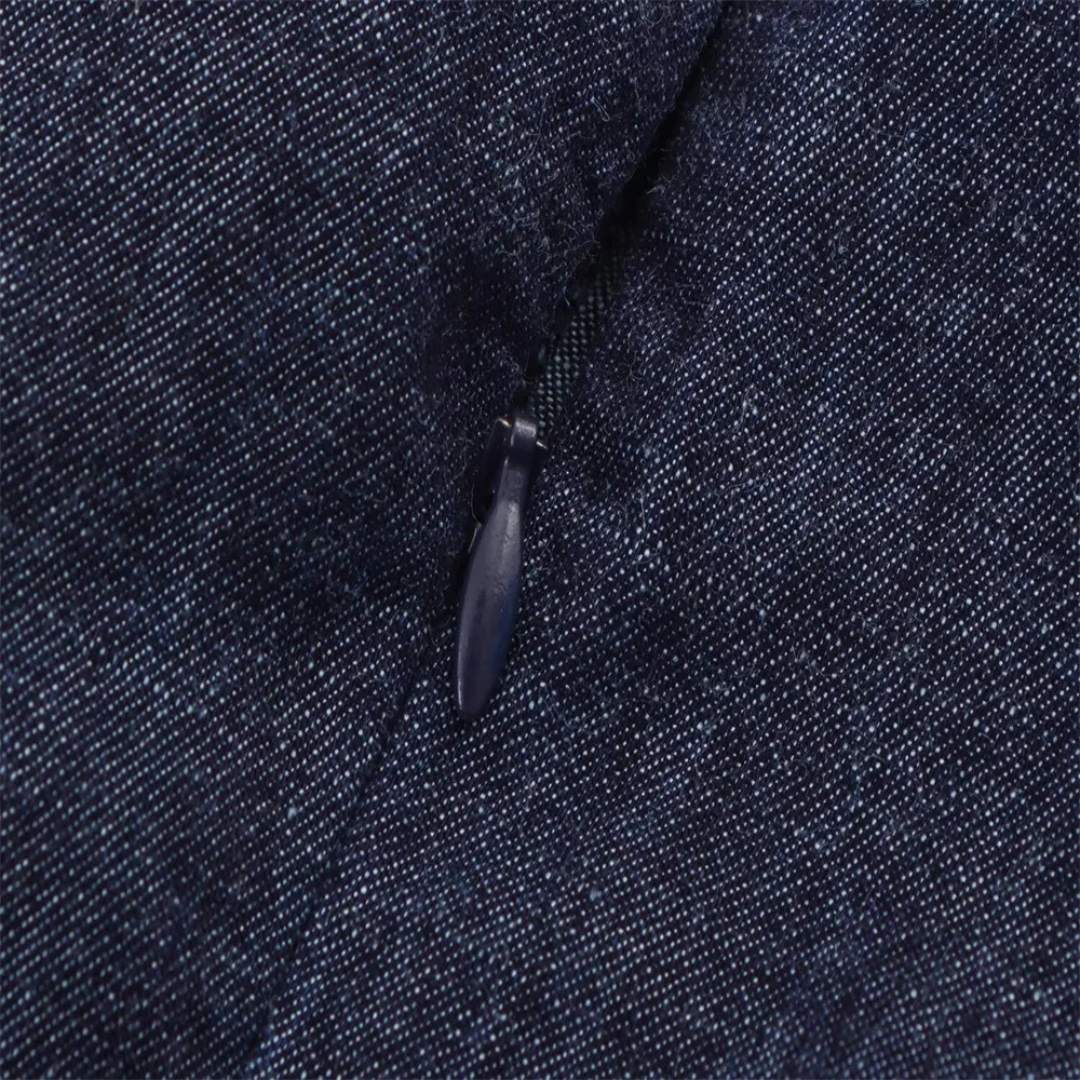 Mörkblä ärm lös midiklänning med rund hals och A linje silhuett