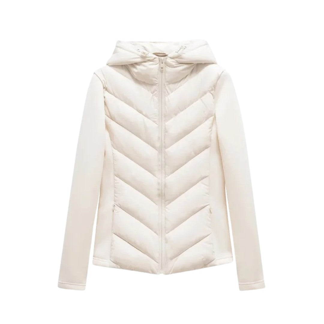 Huva sportjacka i smal passform med quiltat framstycke och mjuka stretchärmar