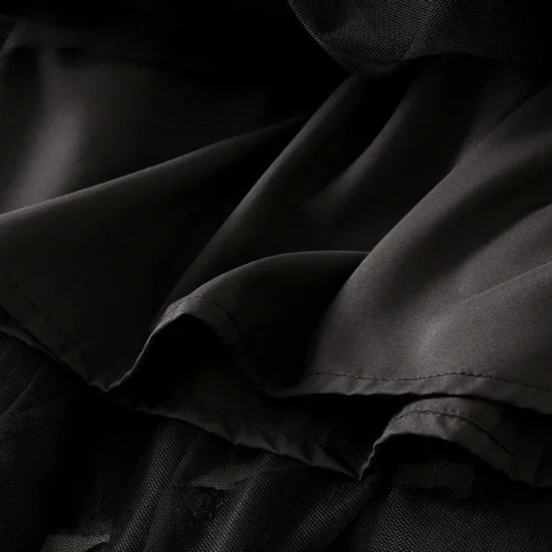 Kjol i mesh med volanger empiremidja A-linje silhuett och lagerstruktur