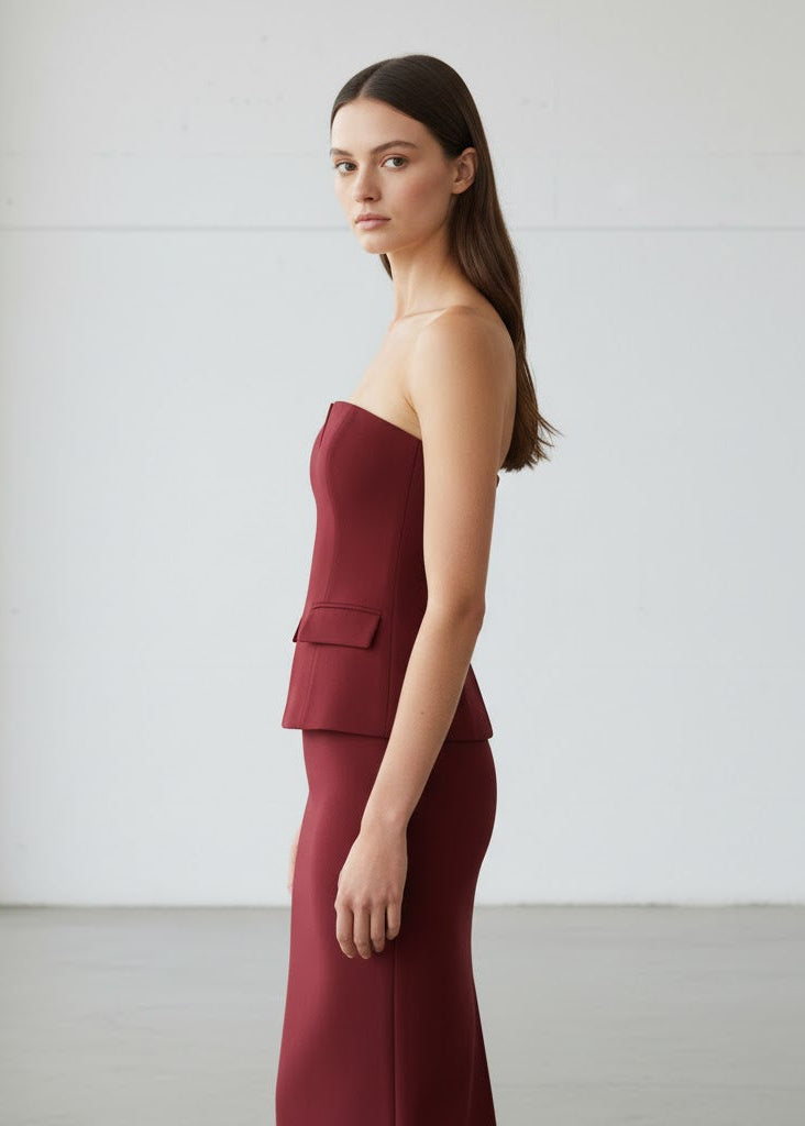 Axelbandslös tubtopp för dam i kort modell