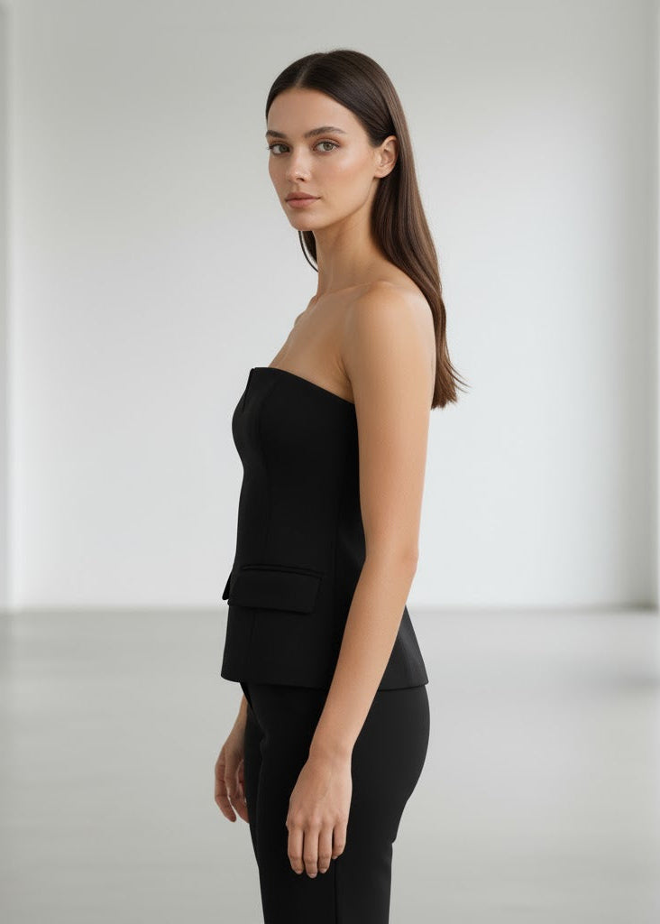 Axelbandslös tubtopp för dam i kort modell