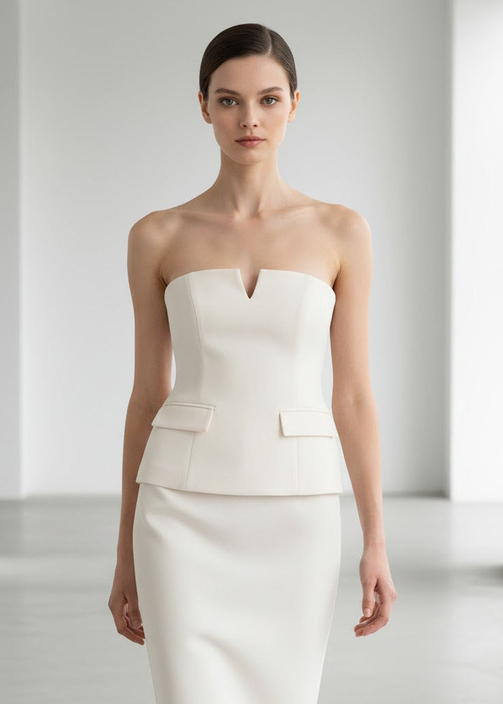 Axelbandslös tubtopp för dam i kort modell