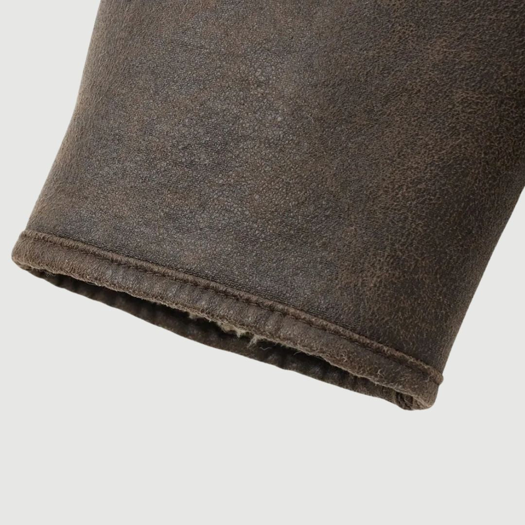 Mellanlång jacka i vintage-stil med teddyfleecekrage och hel fleecefodring