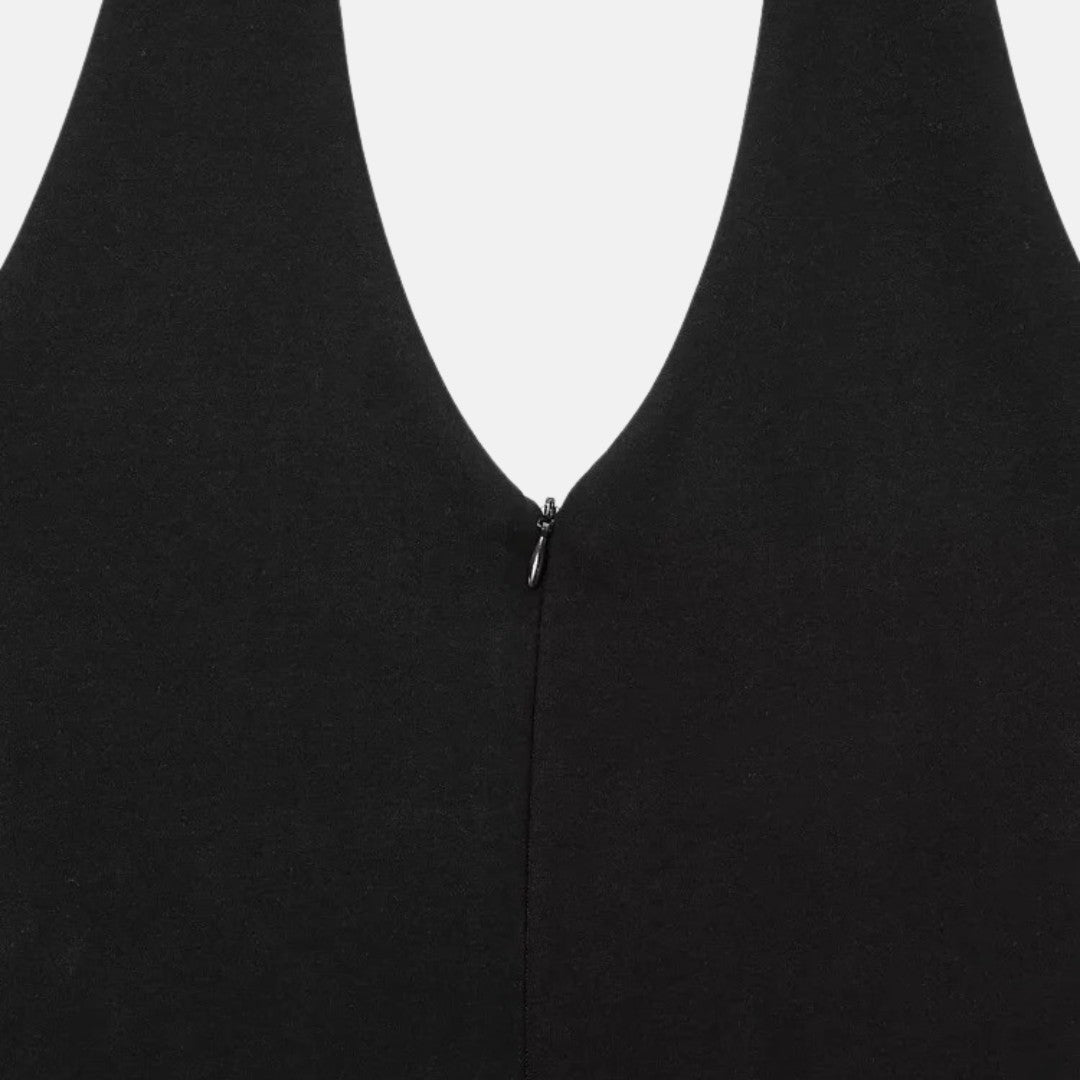 Slim Fit Ärmlös Jumpsuit med Utsvängda Ben