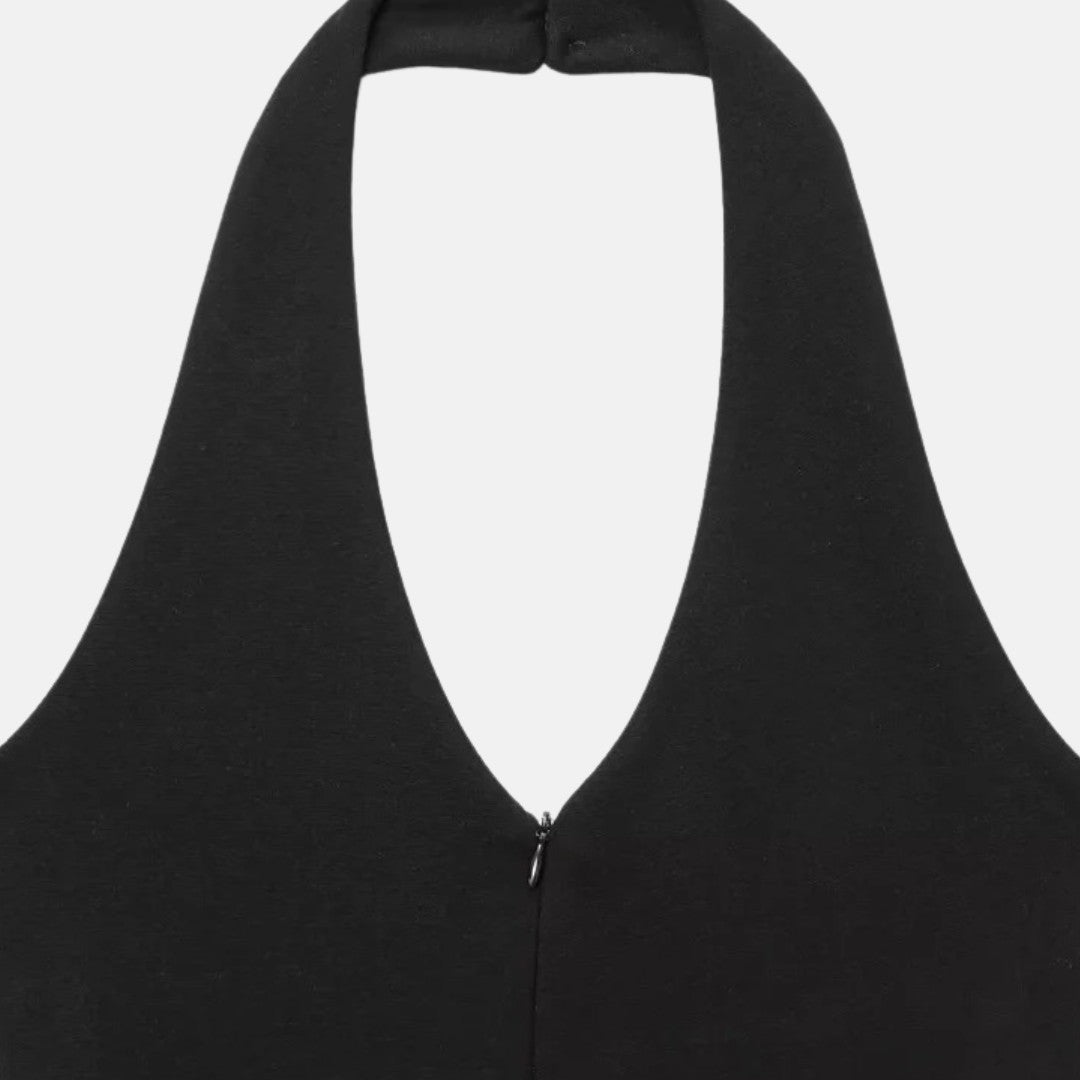 Slim Fit Ärmlös Jumpsuit med Utsvängda Ben