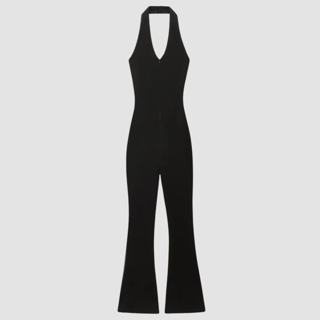 Slim Fit Ärmlös Jumpsuit med Utsvängda Ben