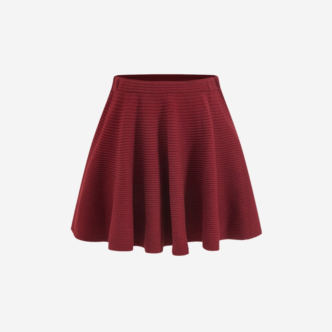 Stickad Minikjol Med Ribbstickad Mjuk Bomull Högmidja