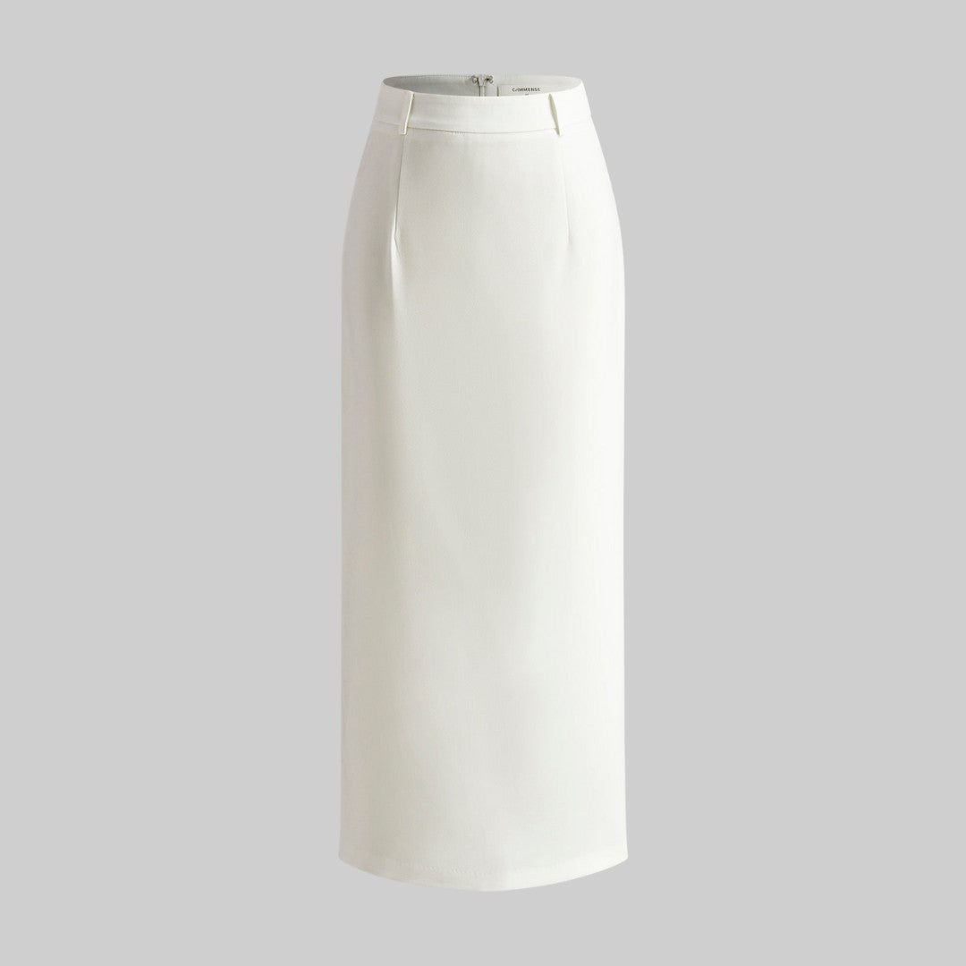 Maxi kjol med hög midja och bakslits