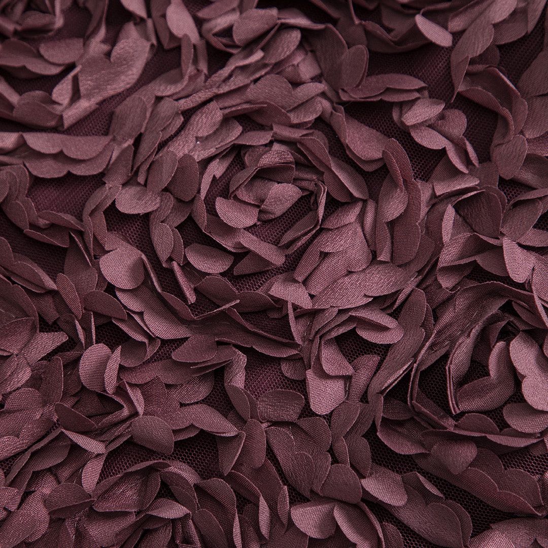 Vinröd Kort jacka i med 3D-blommor i texturerat tyg för speciella tillfällen