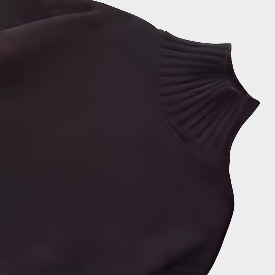 Mörkbrun Oversized Stickad Polotröja