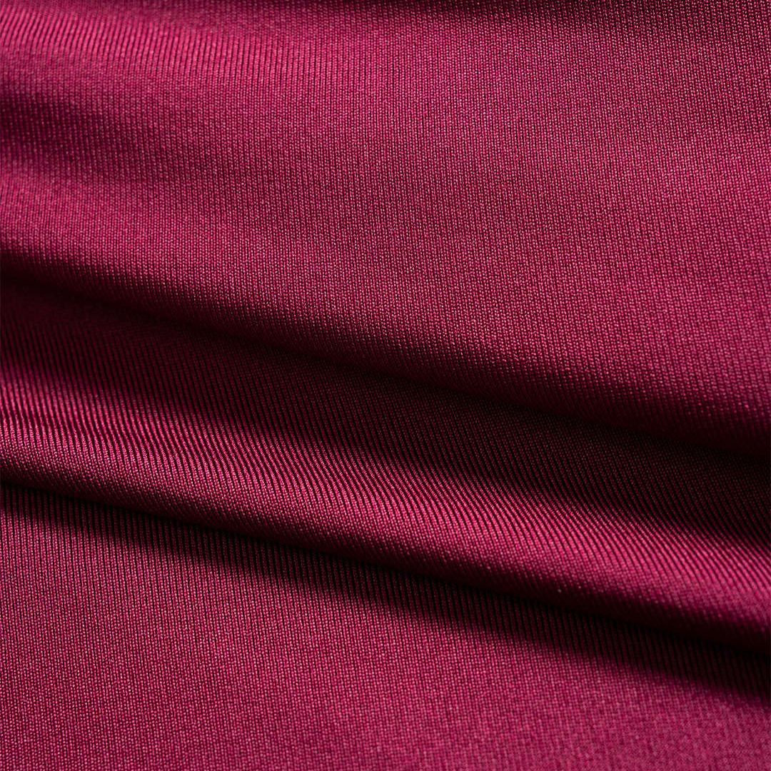 Bourgogne MidiKlänning asymmetrisk one shoulder mesh panel lång ärm draperad rynkad mid stretch