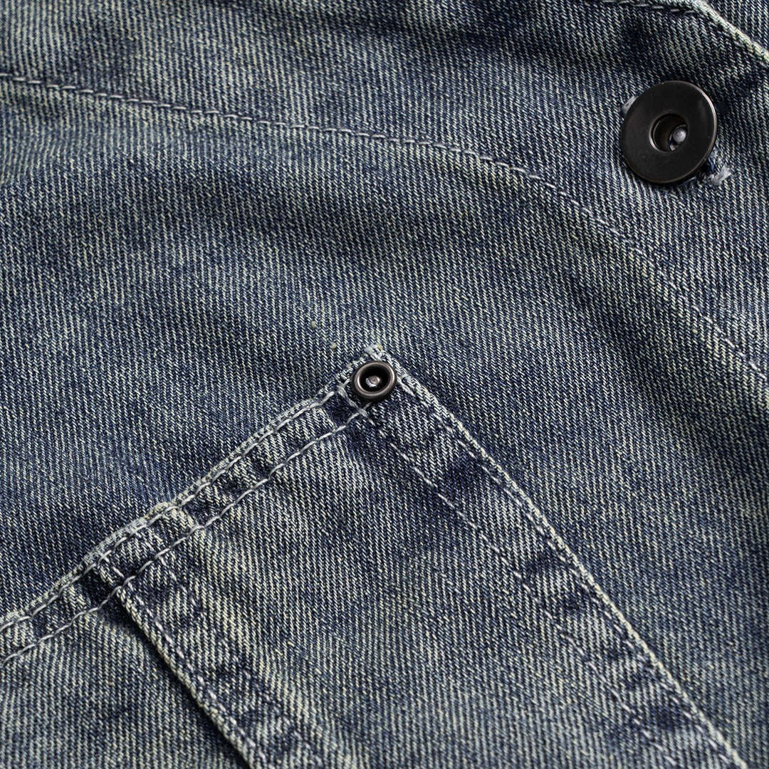 Jeansväst med knytning framtill och fickor