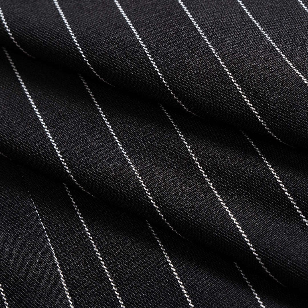 Klassisk skjorttopp i tvåfärgad design med kritstrecksrandigt liv