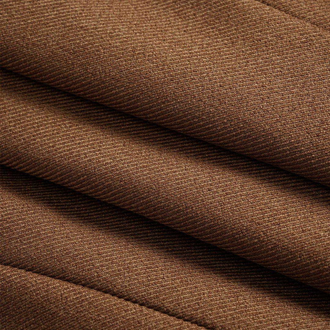 Chokladbrun ärmlös twillväst med v-ringning och knappar