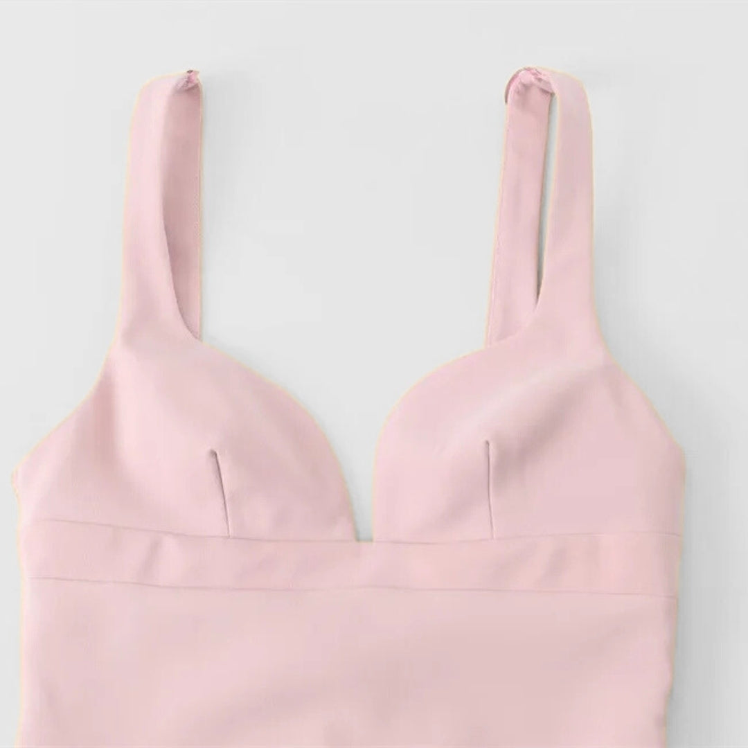 Bodycon miniklänning med djup V-ringning och bustierliv