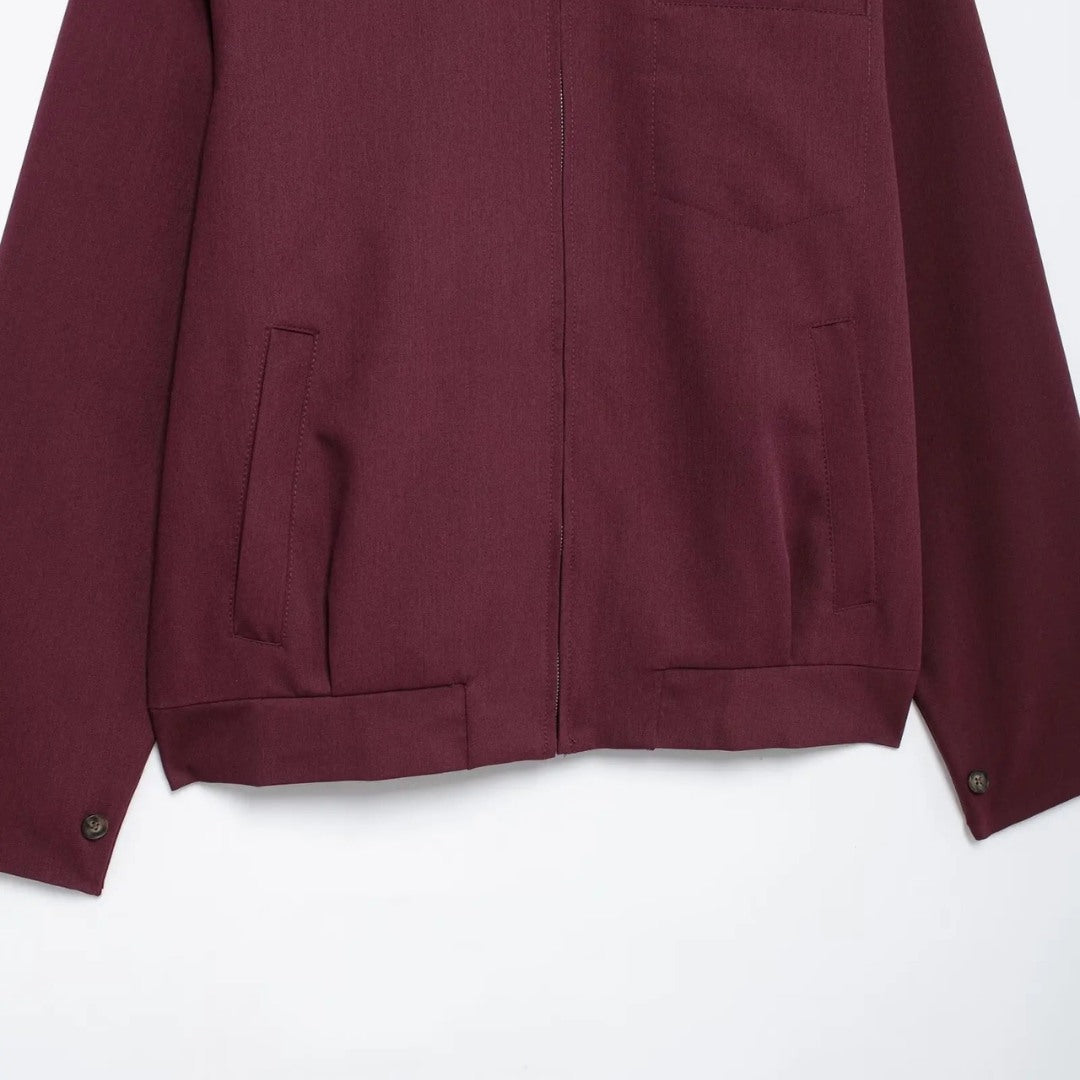 Vinröd jacka i workwearstil med lös passform och dragkedja