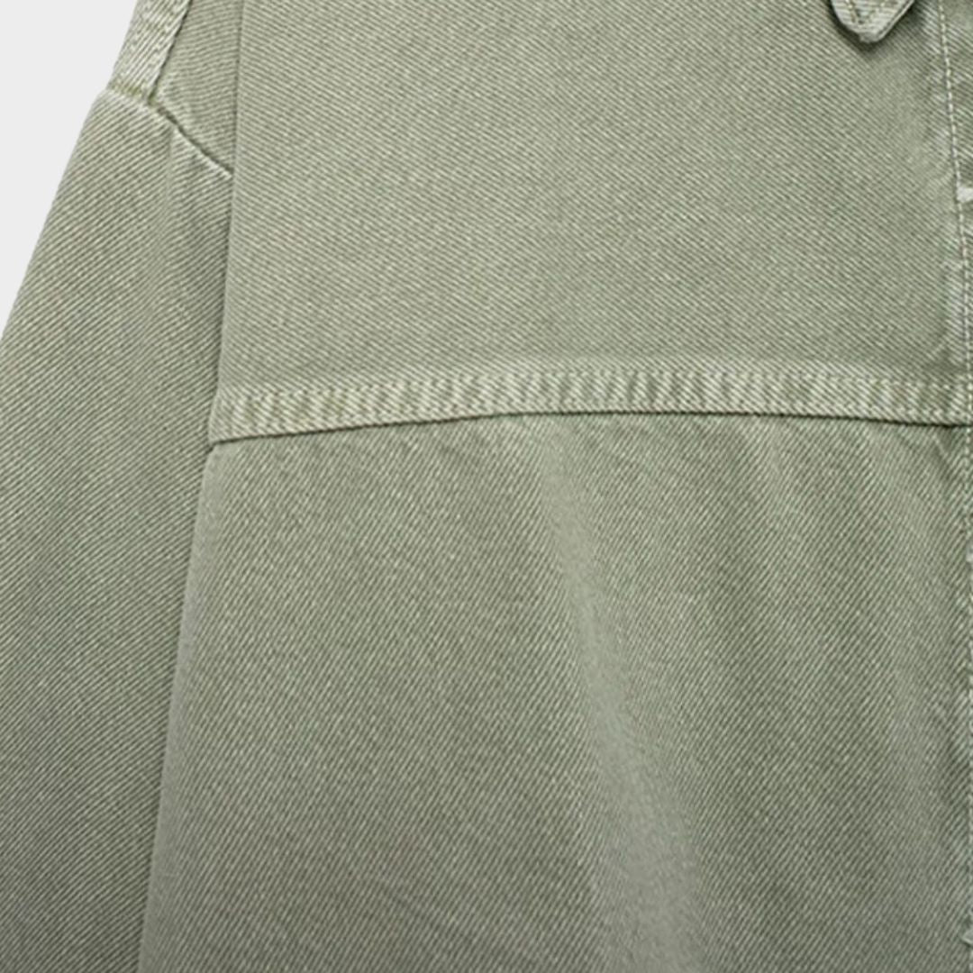 Oversize skjortjacka i denimlook med tryckknappar