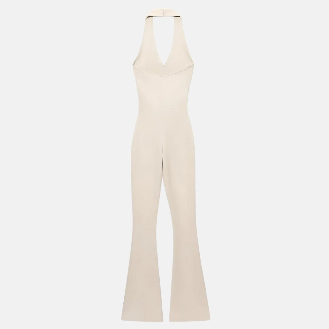 Slim Fit Ärmlös Jumpsuit med Utsvängda Ben