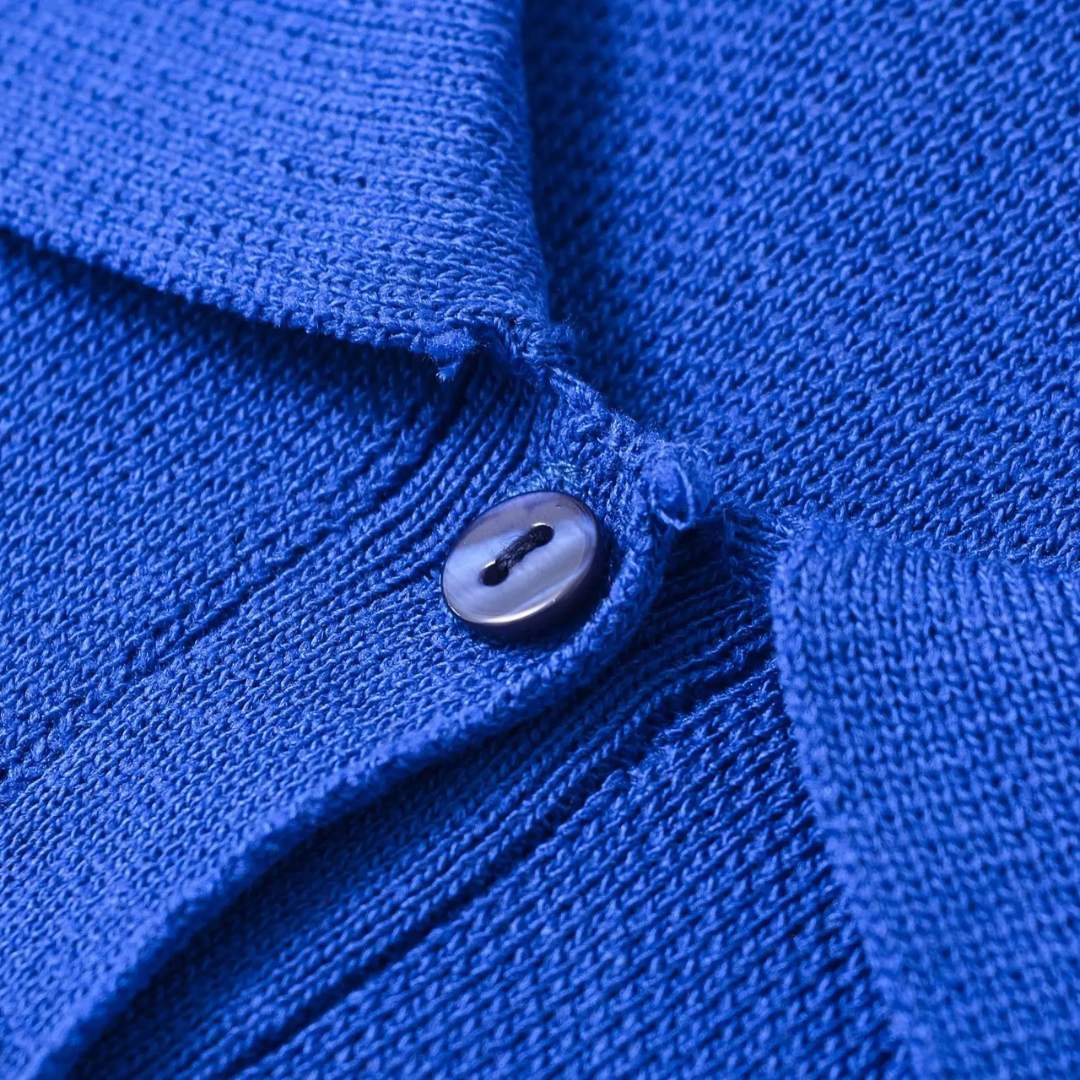 Elegant Knitted Sweater With Polo Collar