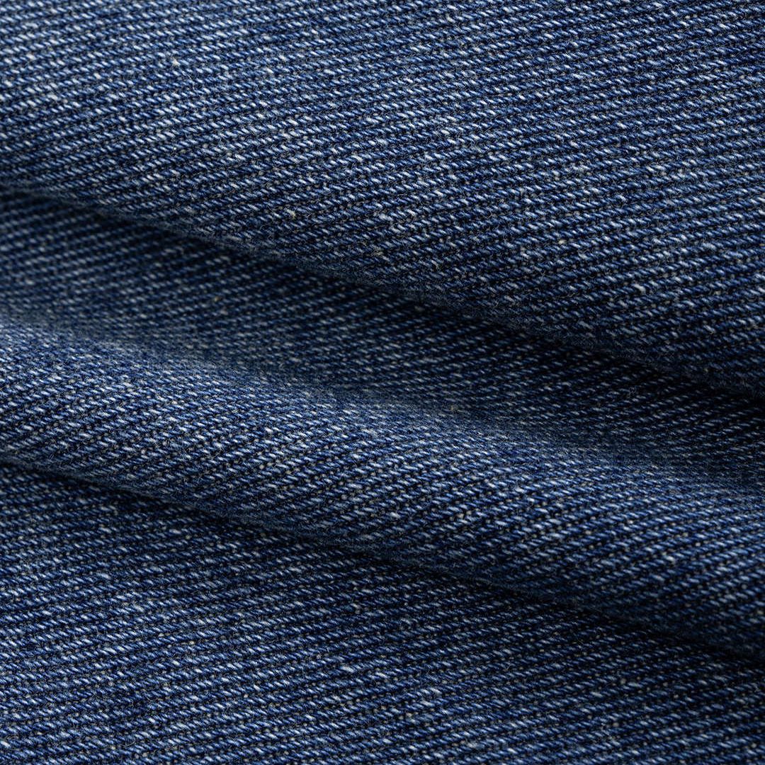 Blå Figursydd jeansjacka med markerade sömmar och voluminösa ärmar