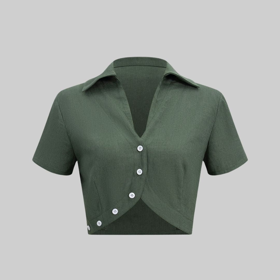 Ärmlös topp i linne- och viskosblandning med figurnära passform och strukturerad yta