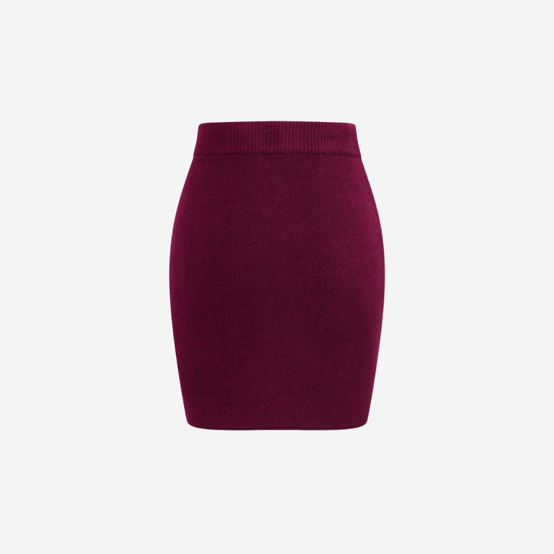 Stickad Kjol Med Knytband Och Alinjeform Design Detaljer