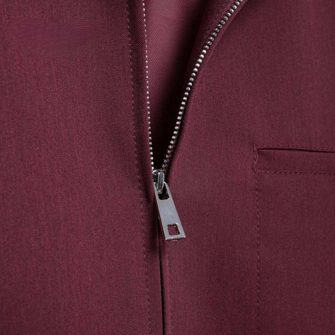 Vinröd jacka i workwearstil med lös passform och dragkedja