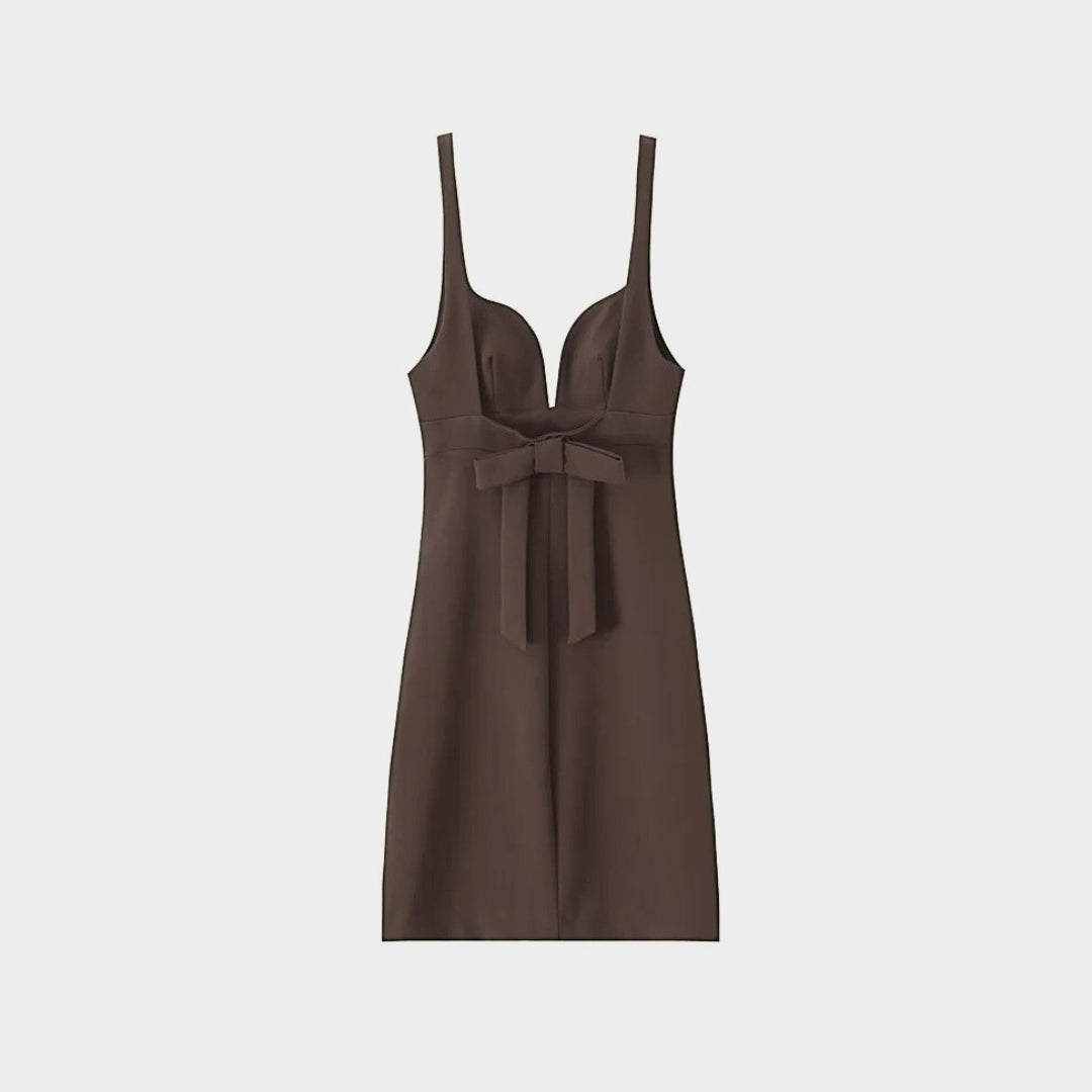 Bodycon miniklänning med djup V-ringning och bustierliv