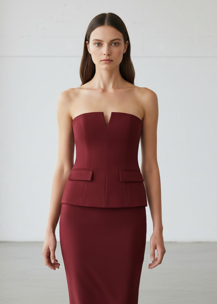 Axelbandslös tubtopp för dam i kort modell