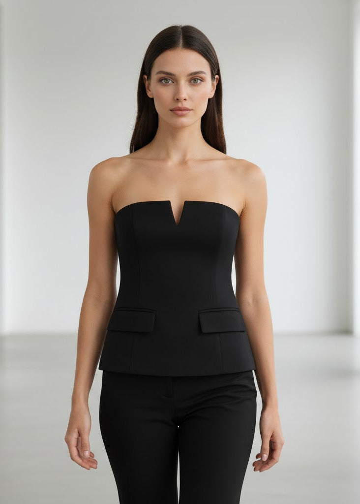 Axelbandslös tubtopp för dam i kort modell