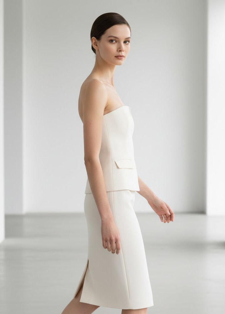 Axelbandslös tubtopp för dam i kort modell